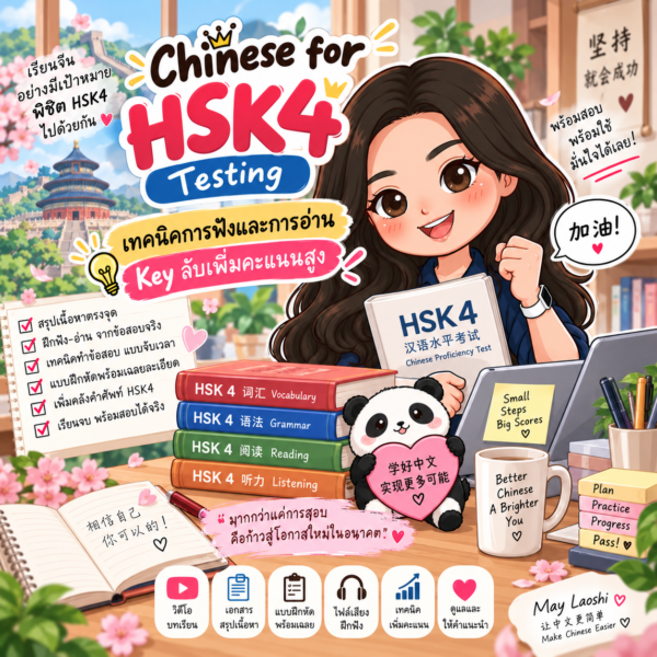 Keyลับเพิ่มคะแนนสอบHSK4 |  Chinese for HSK4 Testing