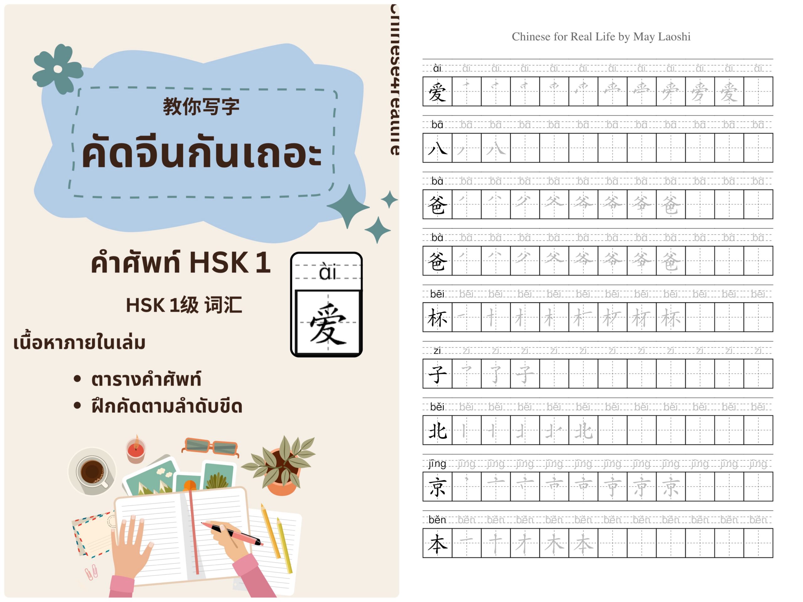 ไฟล์คัดจีน คำศัพท์ HSK1 - Image 2